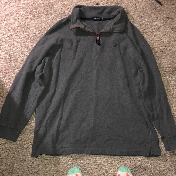 Men’s nautica brand long sleeve grey sweater half zip - Picture 1 of 4
